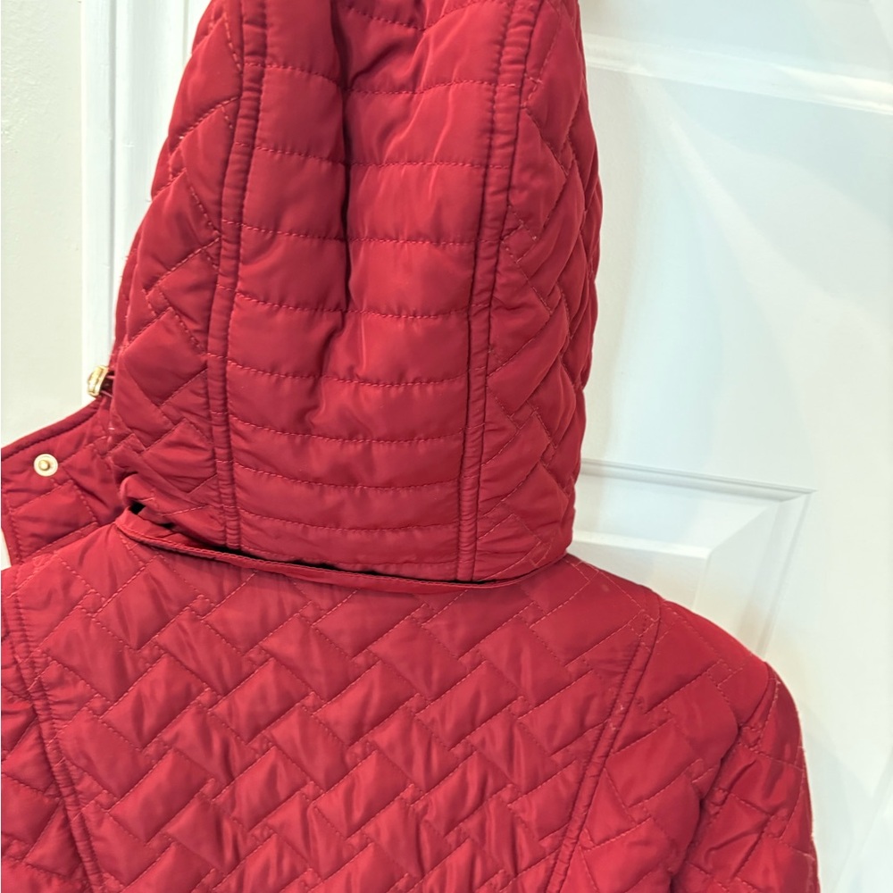 Gallery Women's Quilted Red Coat Coat - Size Small - Picture 3 of 7